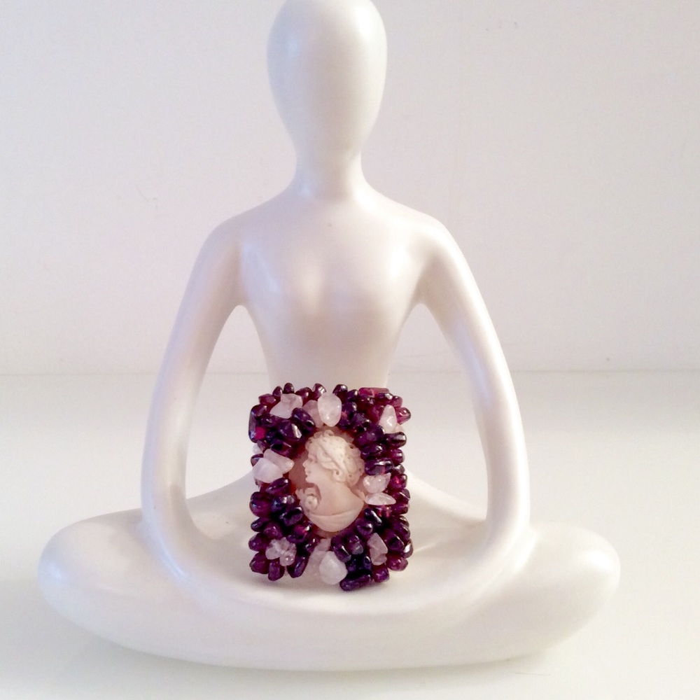 Sterling Silver Cameo adjustable size Ring